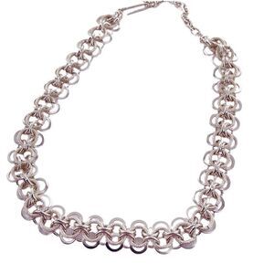 Vintage silver colored 3D stamped “ Germany” choker. 17” long